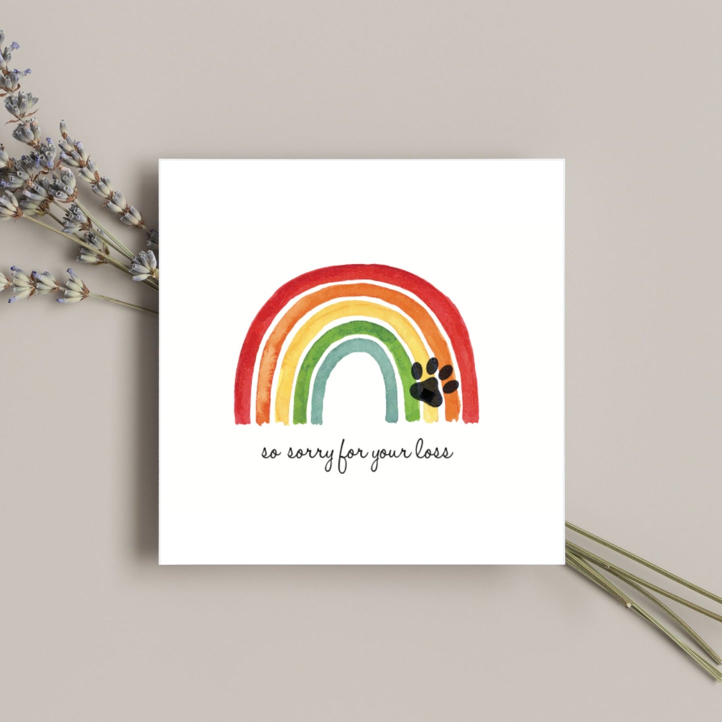 Pet Sympathy Card  - So Sorry For Your Loss