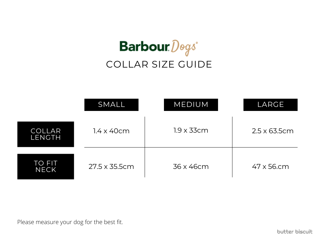 Barbour Leather Collar Size Guide
