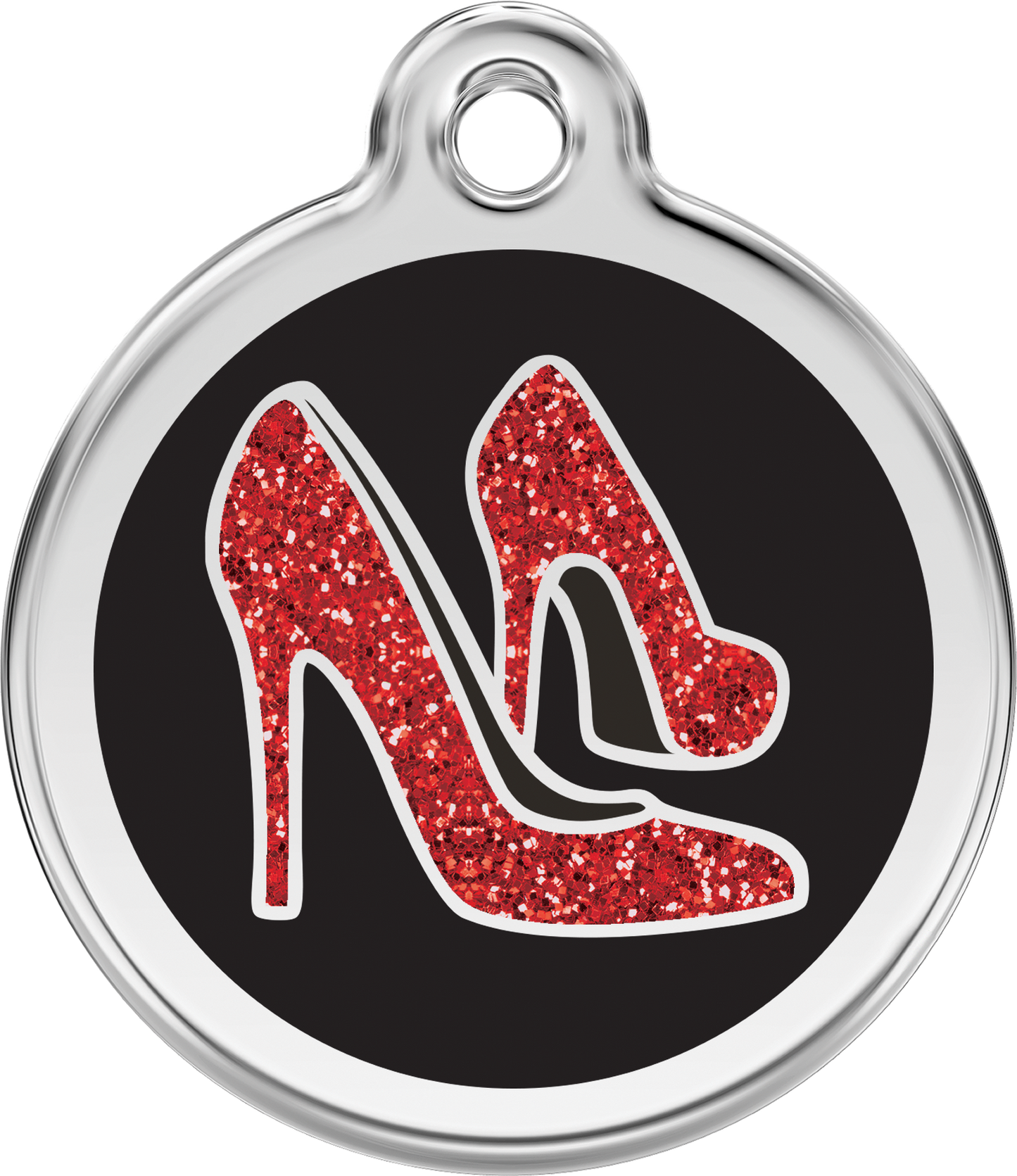 Red Glitter Shoes ID Tag