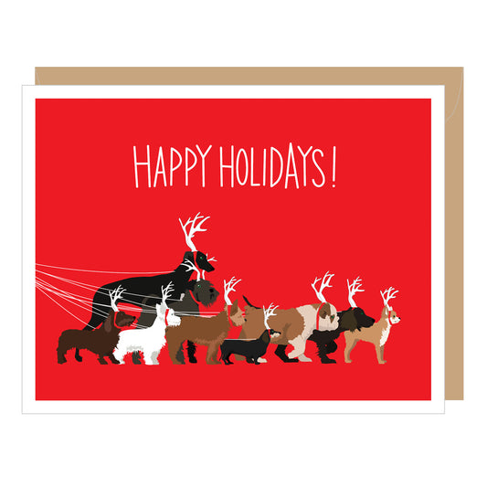 Happy Holiday Dog Walk Card